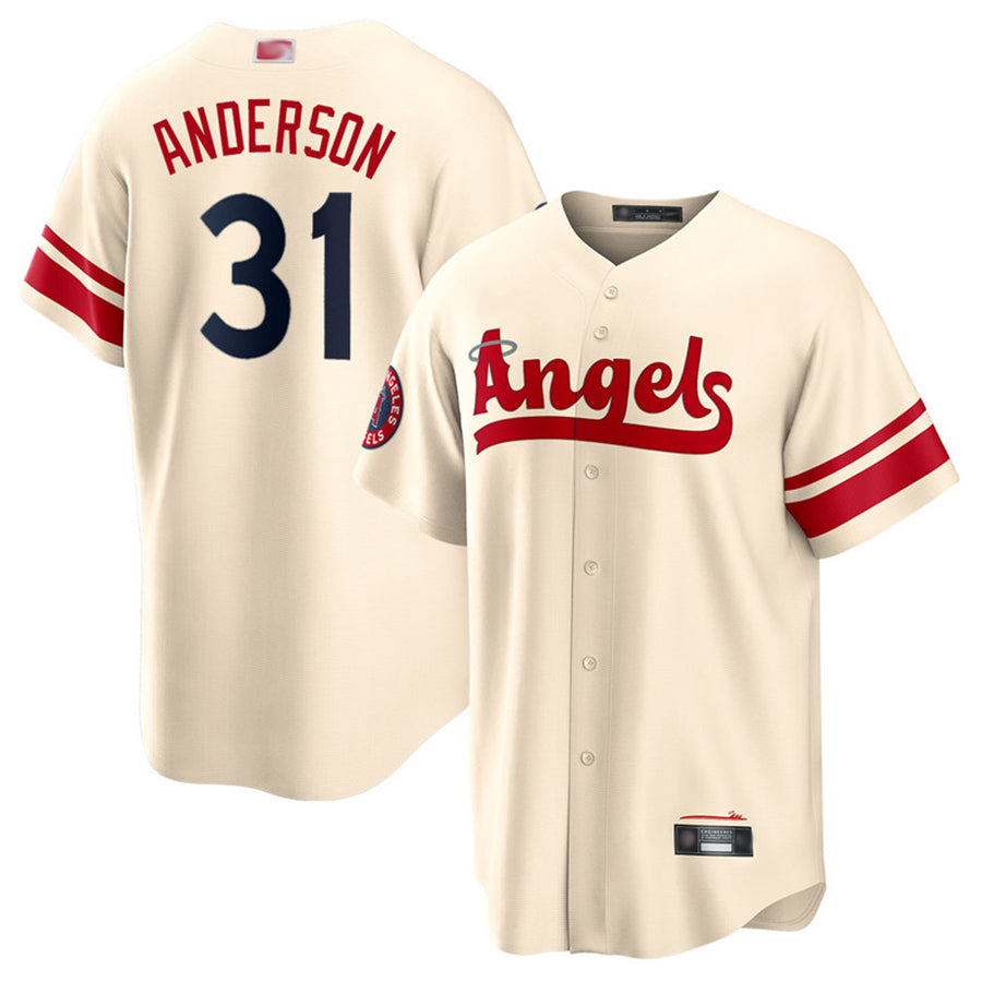 LA.Angels #31 Tyler Anderson Player Cream City Connect Replica Baseball Jerseys