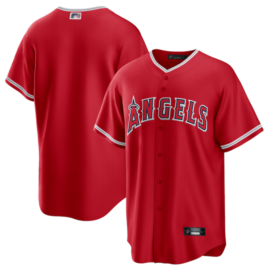 LA.Angels Blank Player Red Replica Game Baseball Jerseys