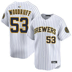 M.Brewers #53 Brandon Woodruff Player Home White Limited Baseball Jerseys
