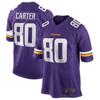 MN.Vikings #80 Cris Carter  Player Purple Game Football Jerseys