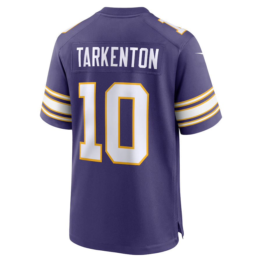 MN.Vikings #10 Fran Tarkenton Player Purple Classic Game Football Jerseys