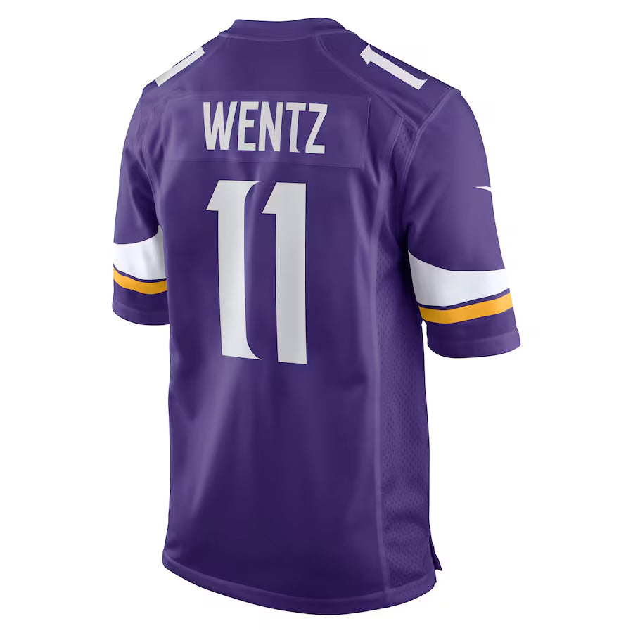 MN.Vikings #11 Carson Wentz Player Purple Home Game Football Jerseys