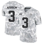 MN.Vikings #3 Jordan Addison Player Arctic Camo Salute to Service Limited Football Jerseys