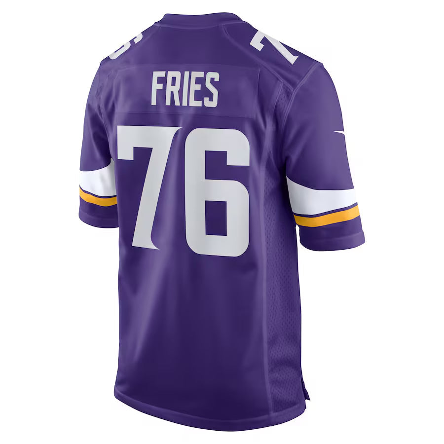 MN.Vikings #76 Will Fries Player Purple Home Game Football Jerseys