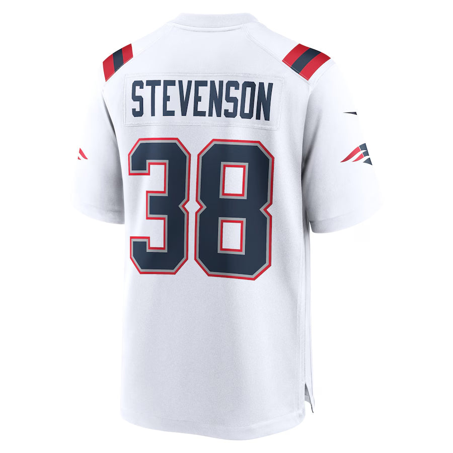 NE.Patriots #38 Rhamondre Stevenson Player White Home Game Football Jerseys