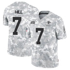 NO.Saints #7 Taysom Hill Player Arctic Camo Salute to Service Limited Football Jerseys