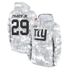 NY.Giants #29 Tyrone Tracy Jr. Player Arctic Camo Salute to Service Hoodies Football Jerseys