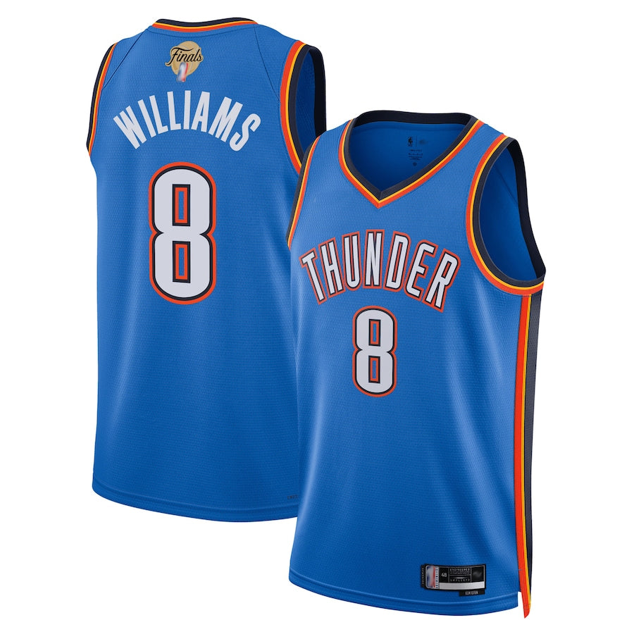 OK.City Thunder #8 Jalen Williams Player Blue Swingman Icon Edition Basketball Jerseys