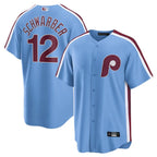 P.Phillies #12 Kyle Schwarber Player Home Replica Light Blue Baseball Jerseys