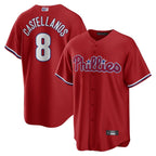 P.Phillies #8 Nick Castellanos Player Red Replica Game Baseball Jerseys