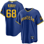 S.Mariners #68 George Kirby Player Royal City Connect Replica Baseball Jerseys