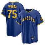 S.Mariners #75 Andres Munoz Player City Connect Replica Royal Baseball Jerseys