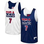 USA Basketball #7 Larry Bird Authentic Reversible Practice Player Jersey - Navy American Basketball Jerseys