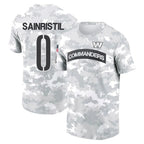 W.Commanders #0 Mike Sainristil Player Salute to Service Hoodies T-Shirts Football Jerseys