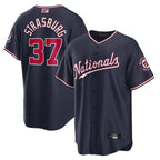 W.Nationals #37 Stephen Strasburg Player Navy Replica Baseball Jerseys